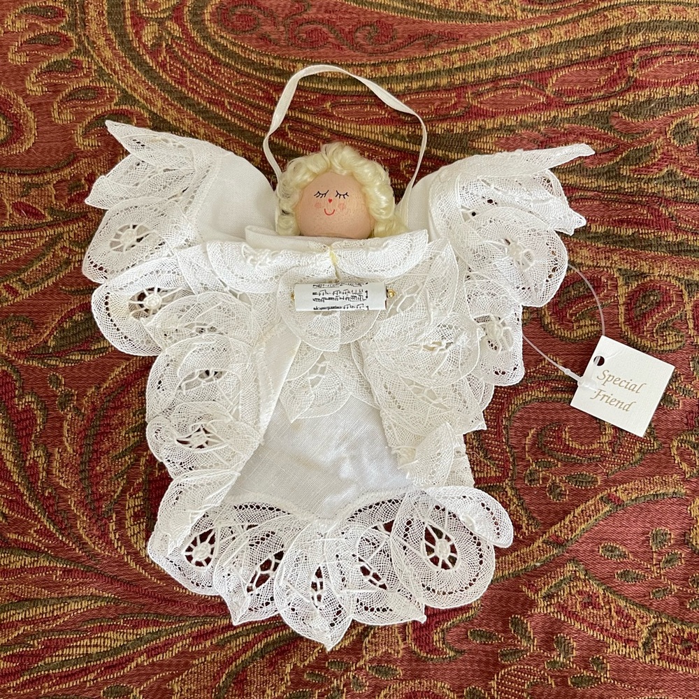 Vintage White Lace Angel Ornament